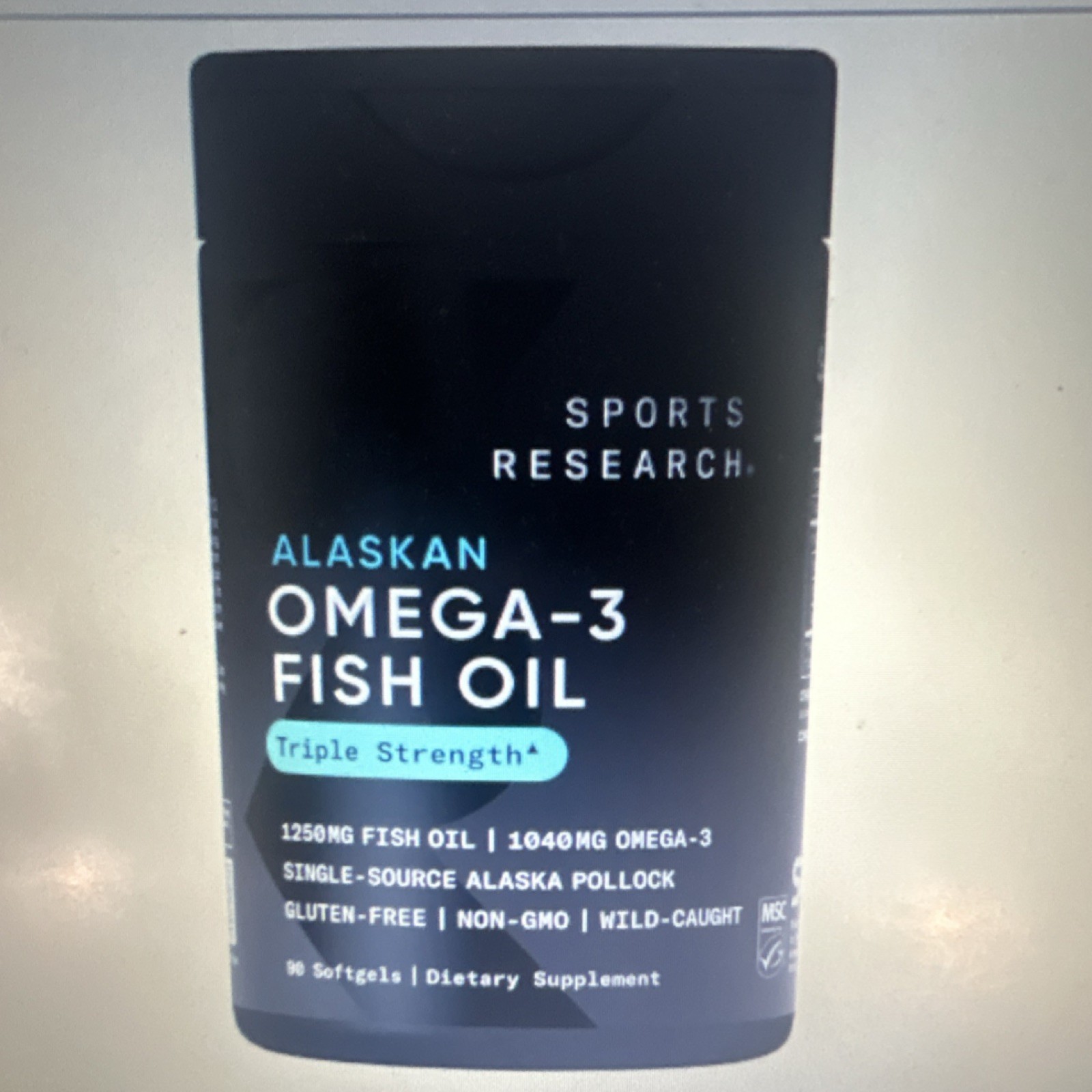 Sports Research Triple Strength Omega-3 Fish Oil 1250mg 90 Softgels Gluten-Free…