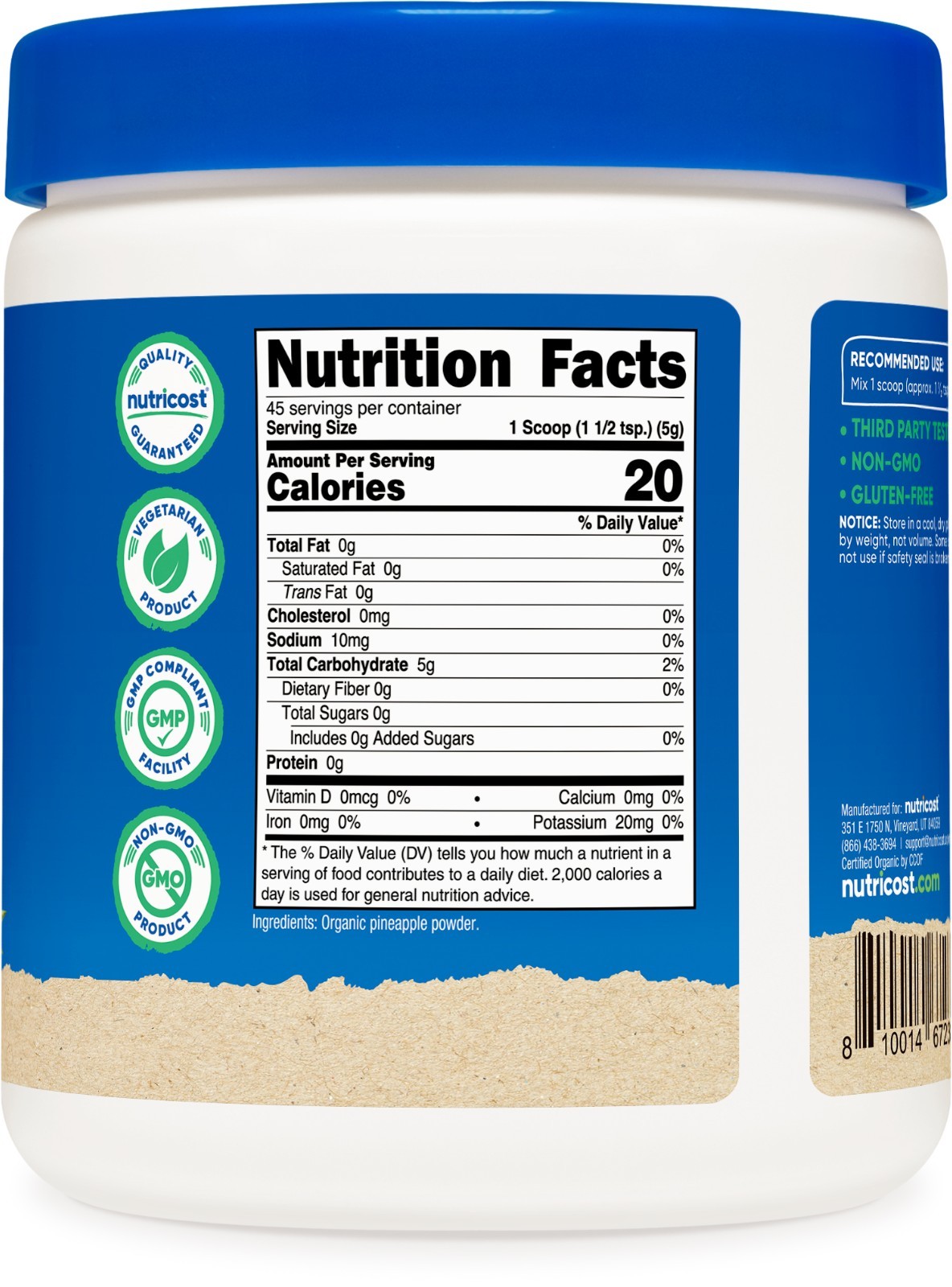 Nutricost Organic Pineapple Powder (8 OZ) – Non-GMO and Gluten Free