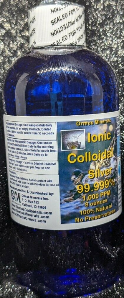 FREE SHIPPING!!! COLLOIDAL SILVER 1000 PPM 8 OZ.- IMMUNE SUPPORT WITH DROPPER