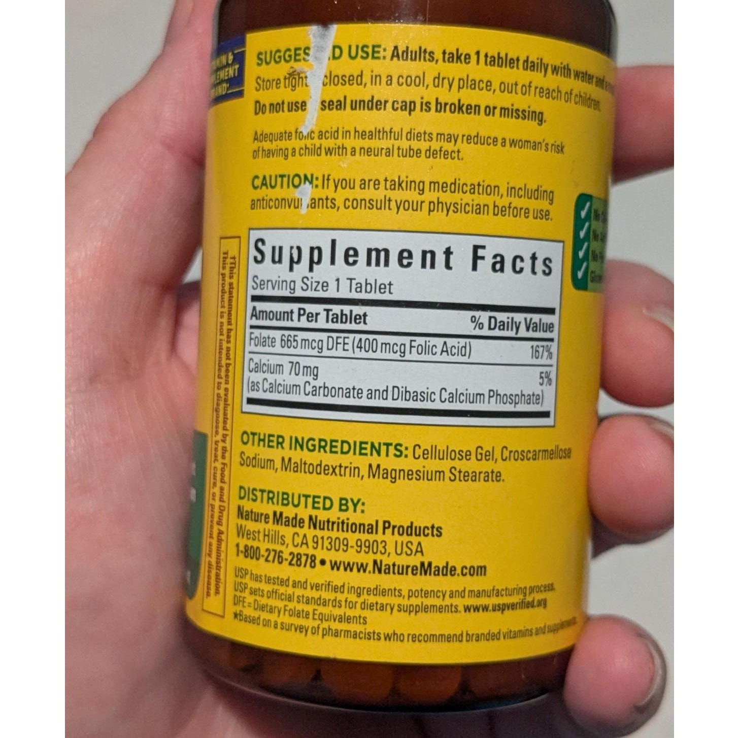 Nature Made Folic Acid 400mcg Dietary Supplements