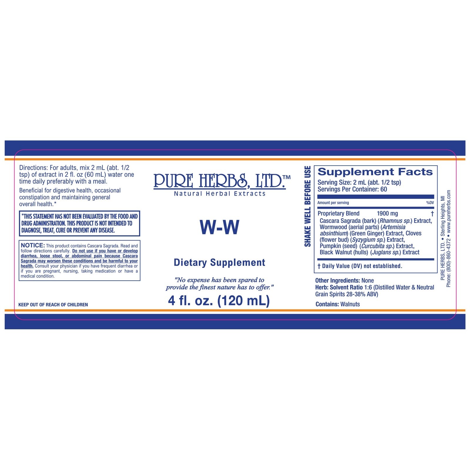 Pure Herbs W-W, 4 fl. oz.