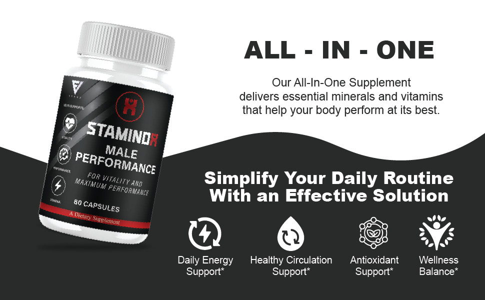 (3 Pack) Staminox Premium Performance Supplement, Staminox Pills (180 Capsules)
