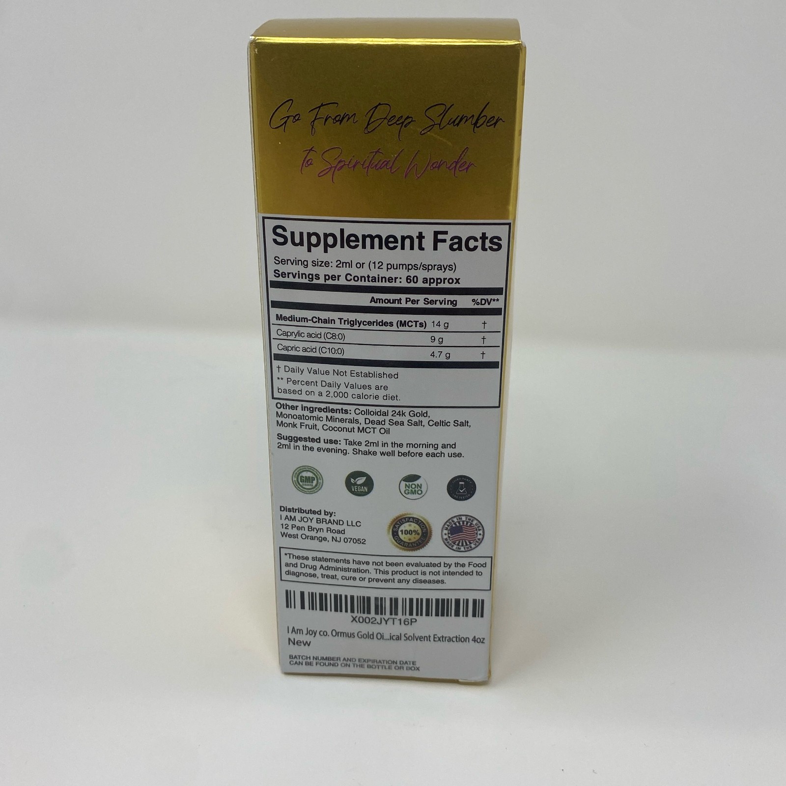 I AM JOY Brand Ormus 24K Gold Oil + Trace Minerals, 4oz