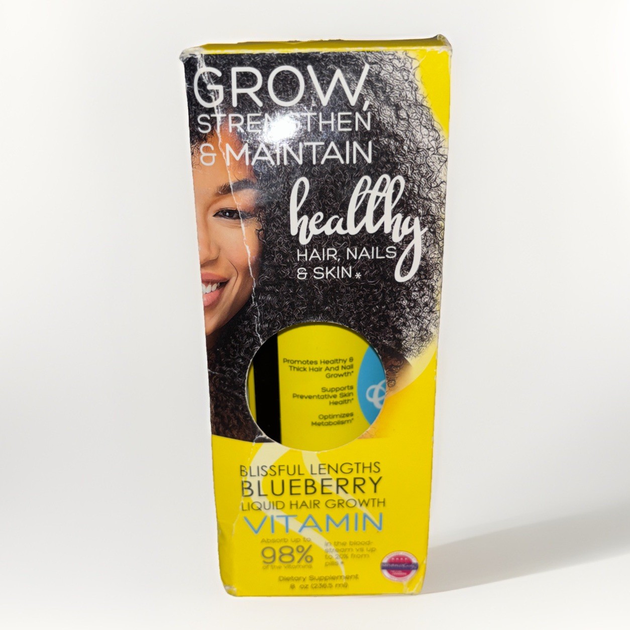 Curls Blissful Lengths Blueberry Liquid Hair Growth Vitamin 8 Oz. NEW