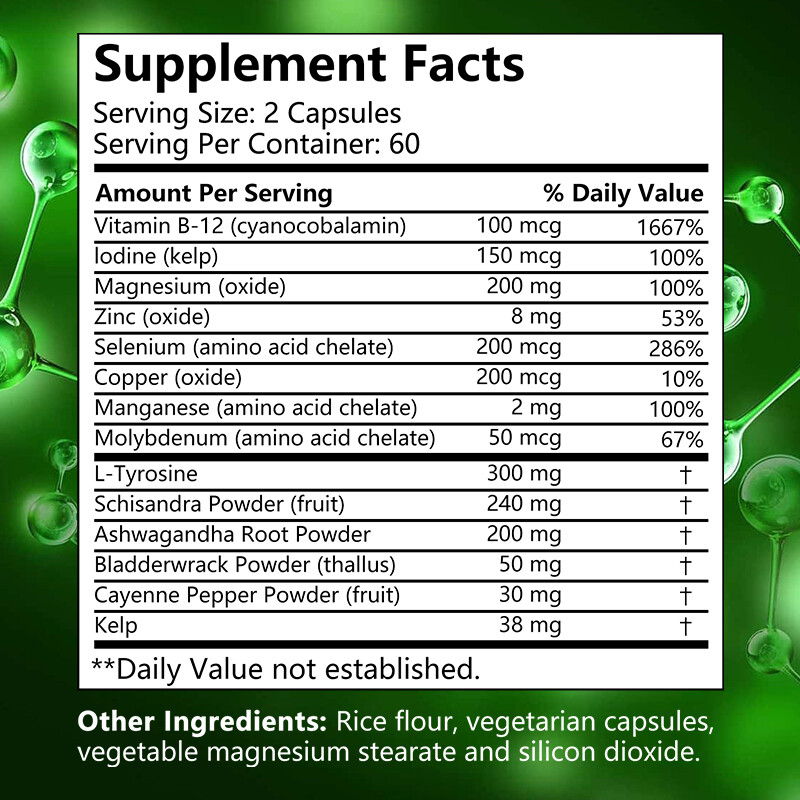 120caps Advanced Thyroid Support Boost Metabolism And Energy Levels Soy Free