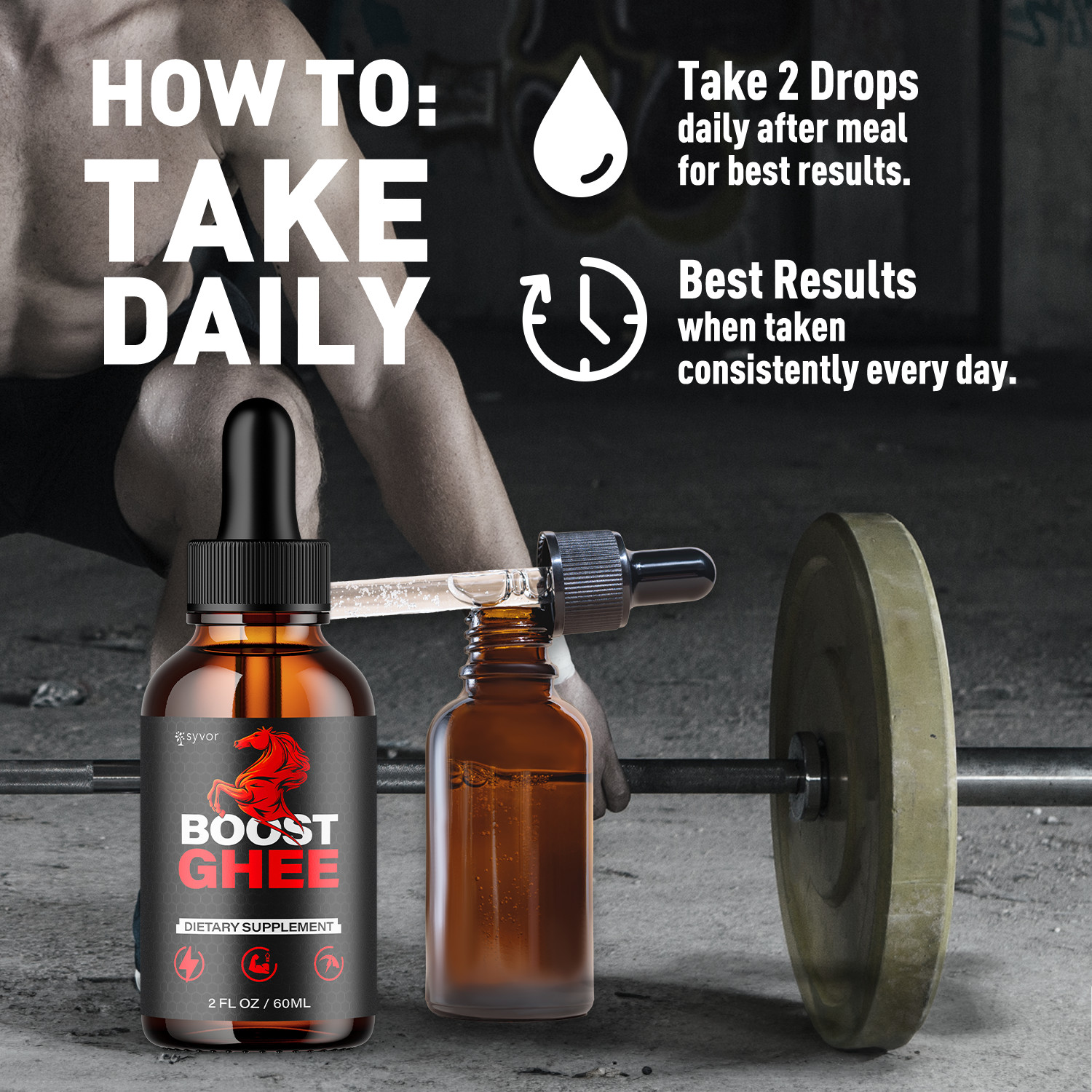 (1 Pack) Boost Ghee Male Support Drops Advanced BoostGhee Supplement 30 Servs