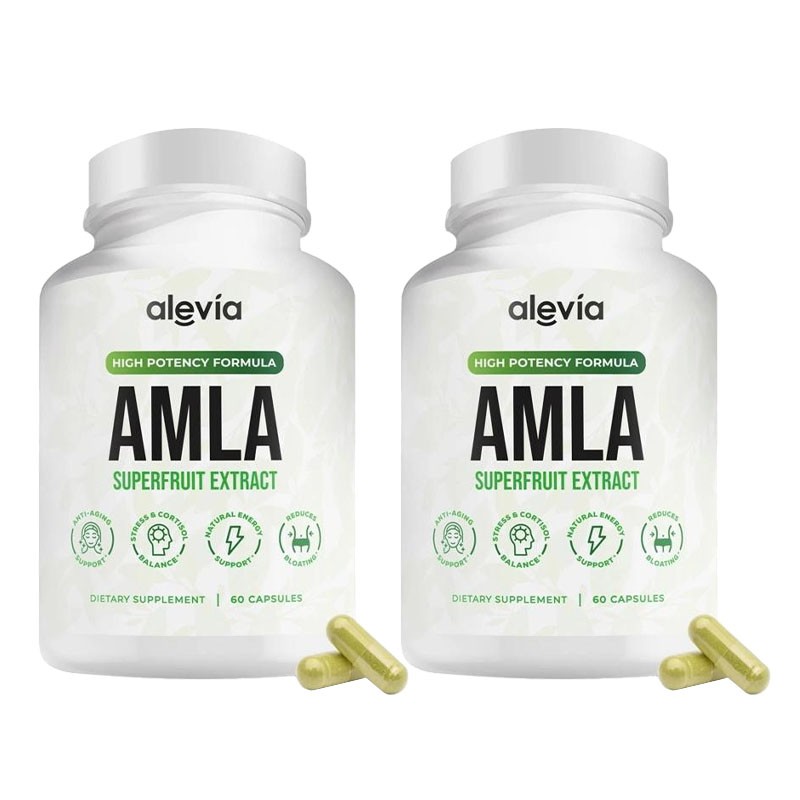5X Alevia Organic Indian Capsules 1000mg Amla Gooseberry Antioxidant Supple 60c
