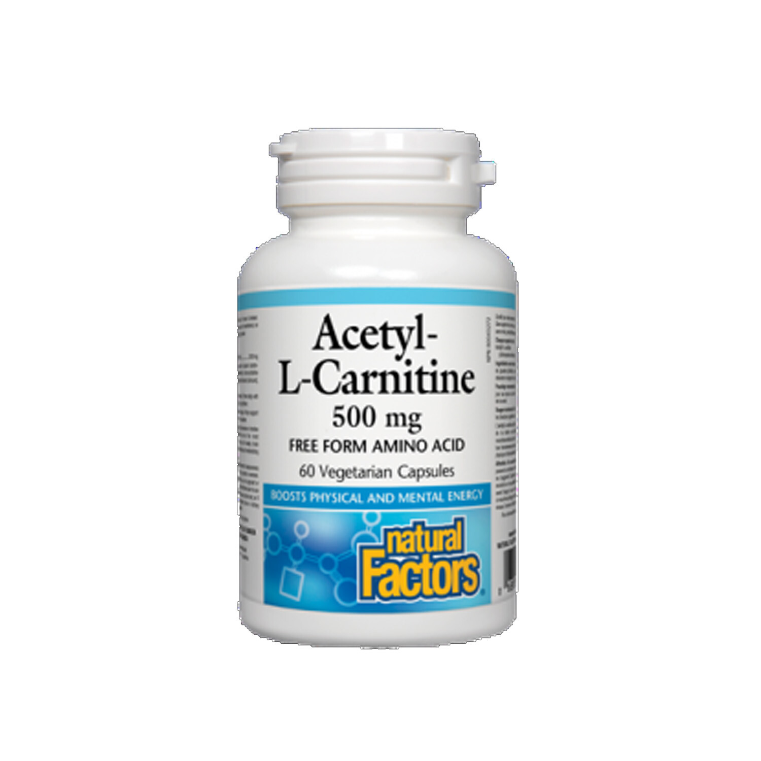 Natural Factors Acetyl L-Carnitine 500 mg, 60 Vegetarian Capsules