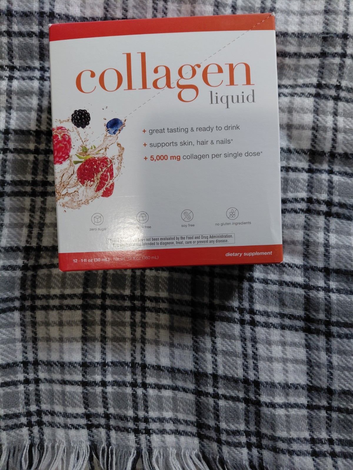 Youtheory Collagen Liquid Berry 5,000mg Hair Skin & Nails Gluten-Free 12 fl oz