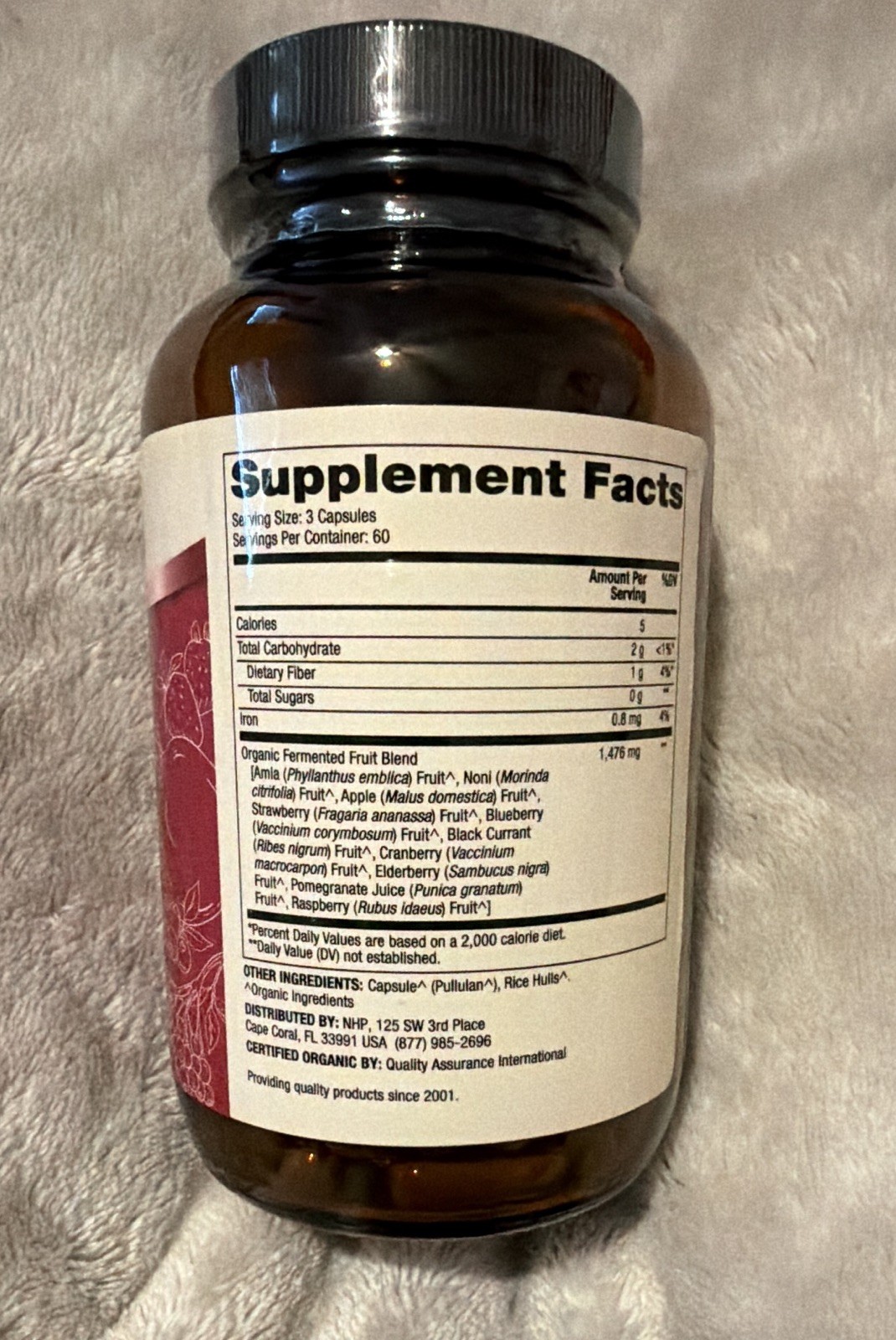 Dr. Mercola Organic Fermented Fruits Immune Support Whole Food 180 Capsules