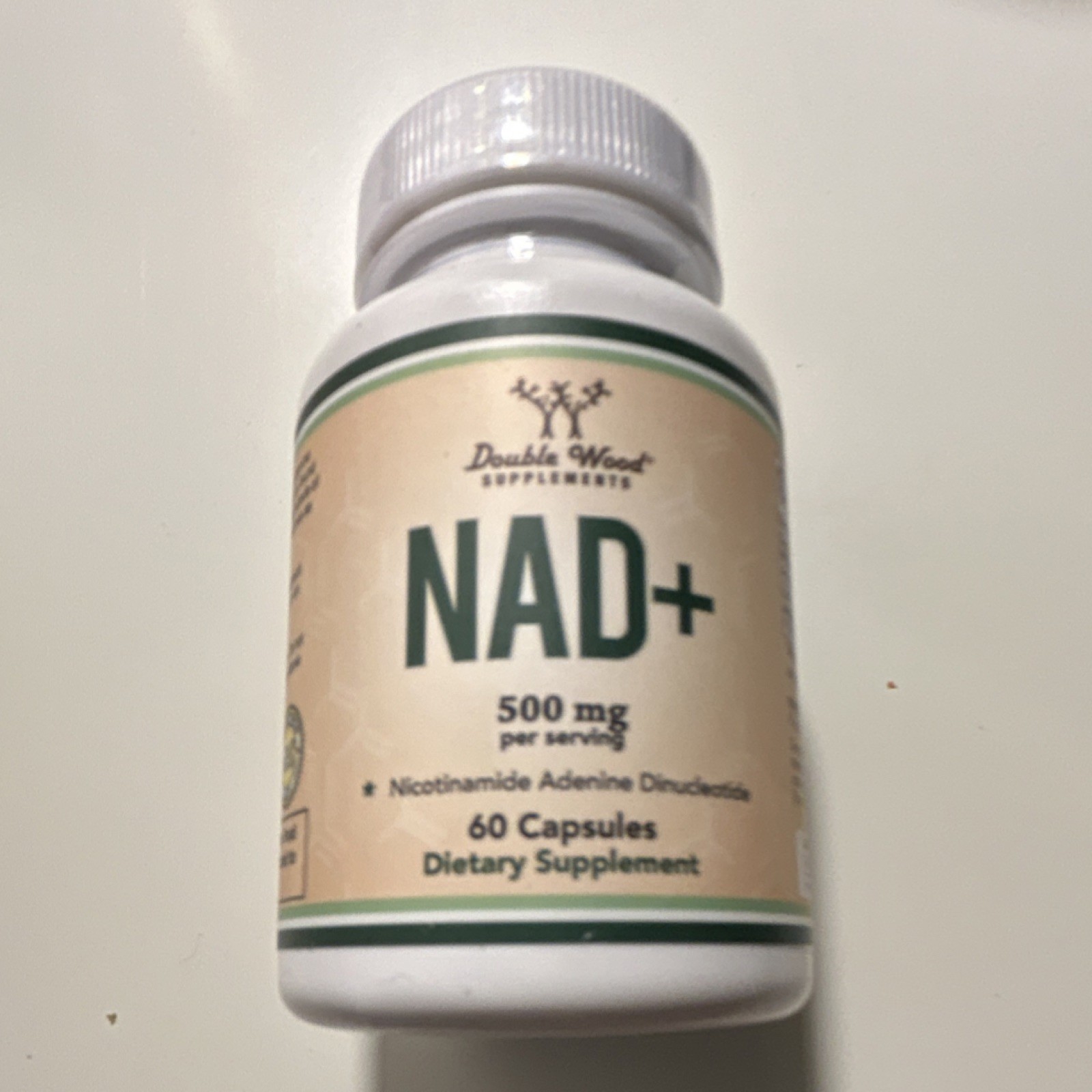 Double Wood Supplements NAD+ Capsules 500mg 60 Non-GMO Gluten-Free