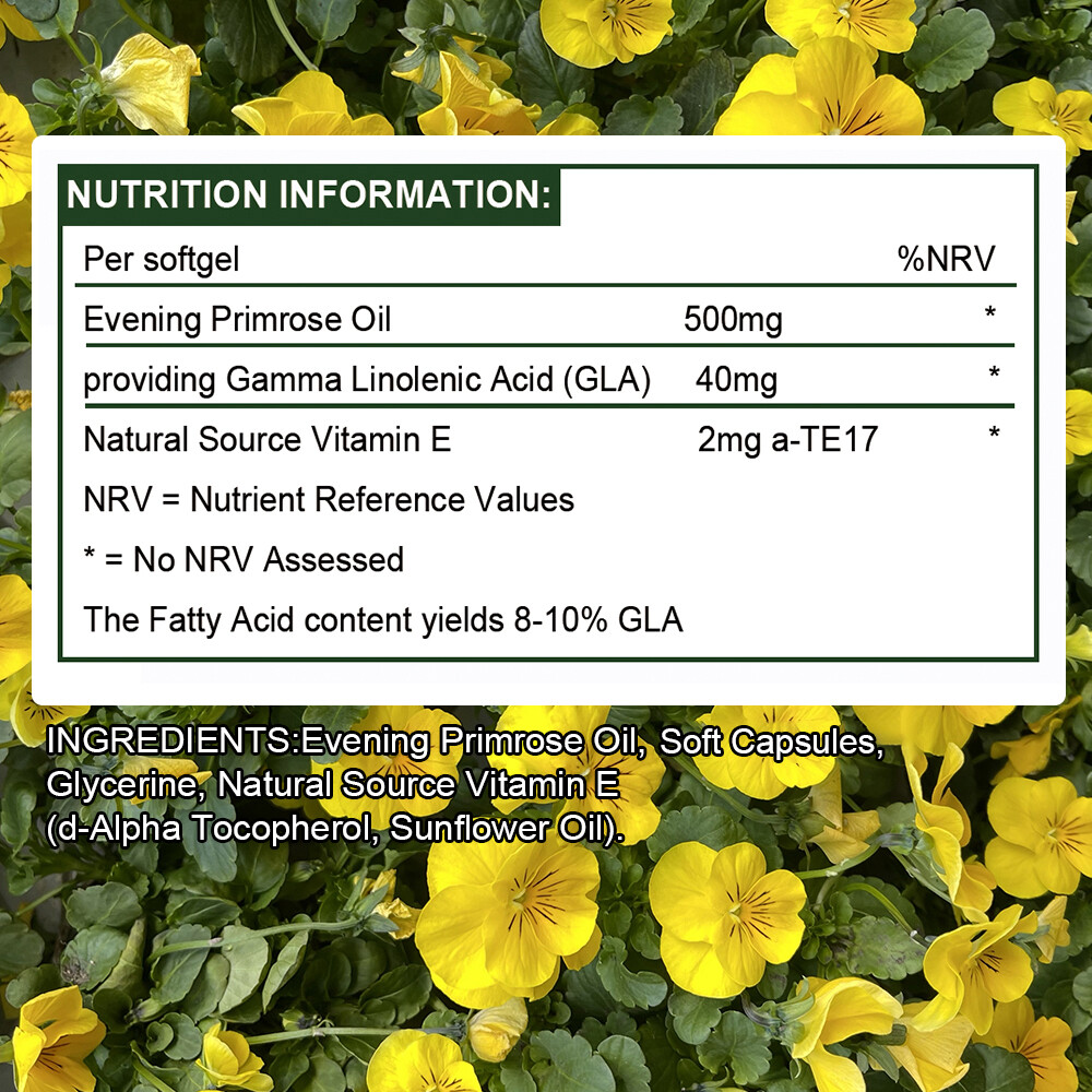 Evening Primrose Oil Capsules 500MG with GLA -Anti-Aging,Whitening Softgels