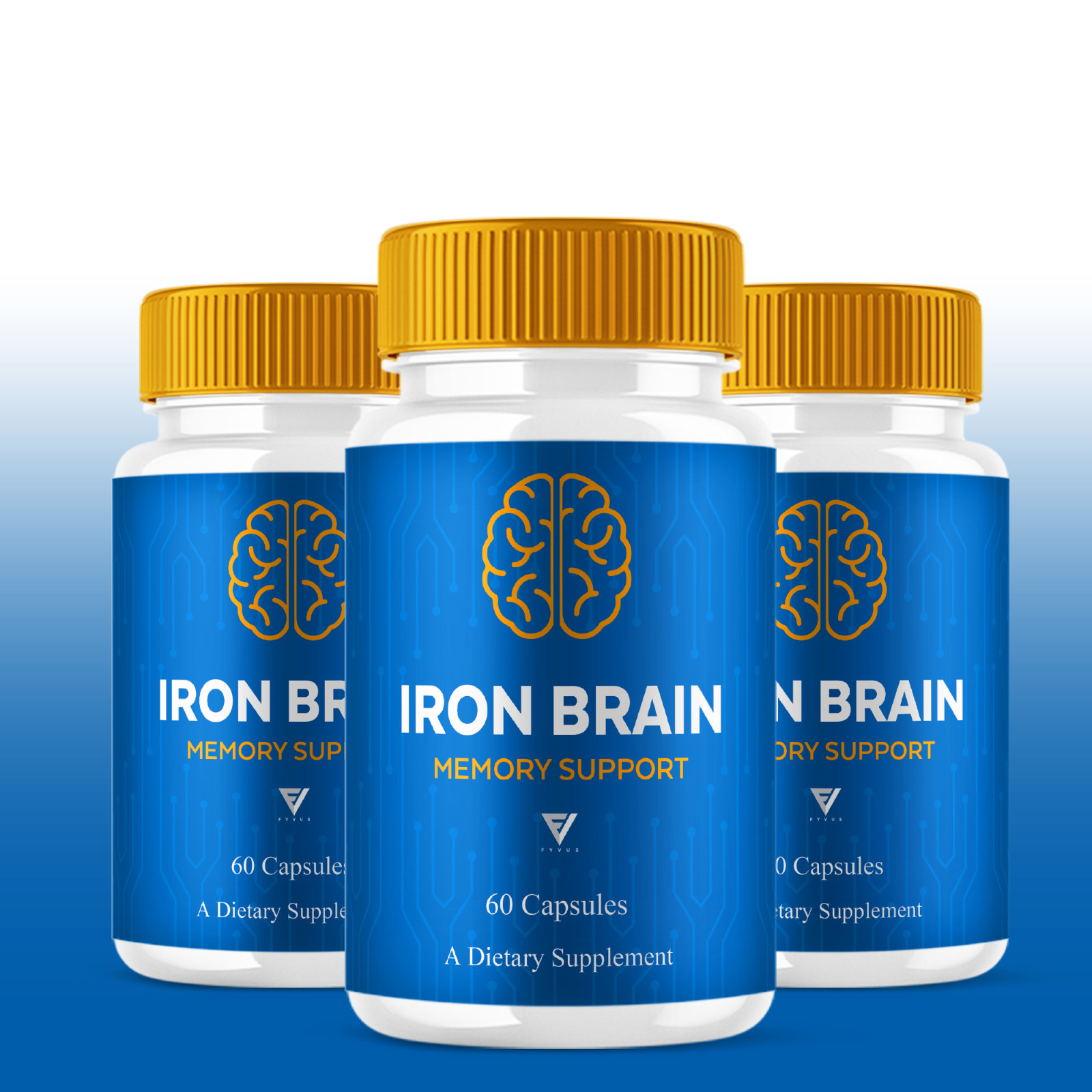(5 Pack) Iron Brain Premium Nootropic Supplement, IronBrain Pills (300 Capsules)