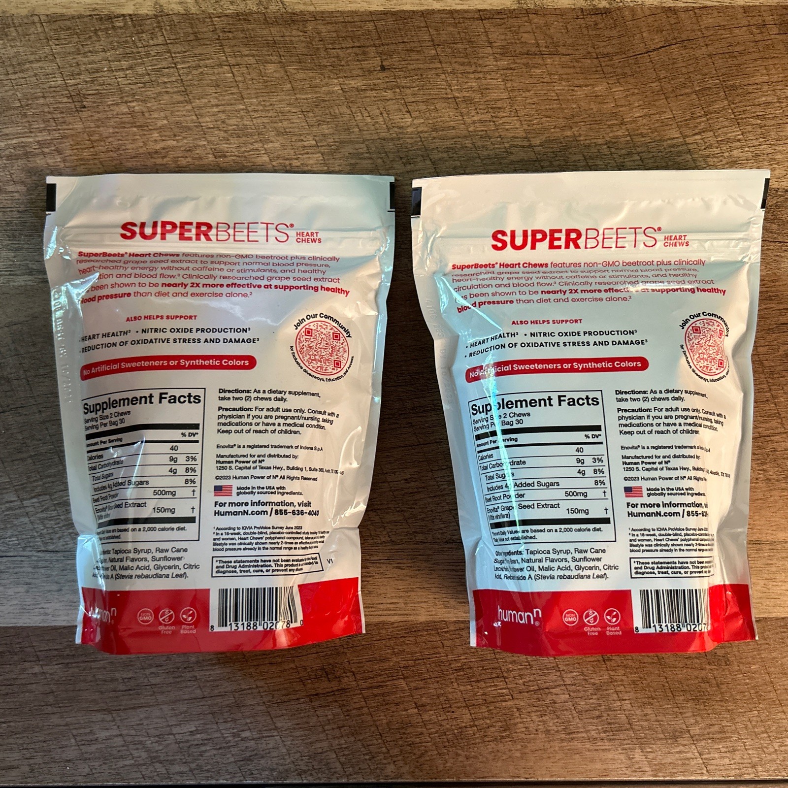 Human-N Super Beets Pomegranate Chews, 60 Count, Heart Chews. Best By 10/2025