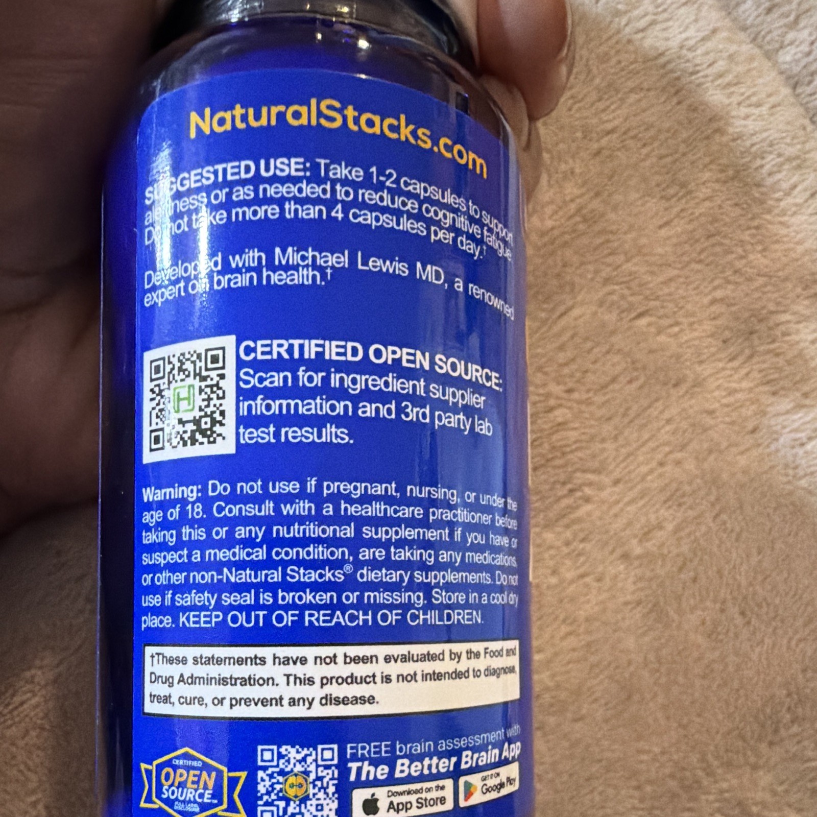 Natural Stacks Neuro Alert Brain Energy & Stamina 60 Vegan Caps Exp 03/2028