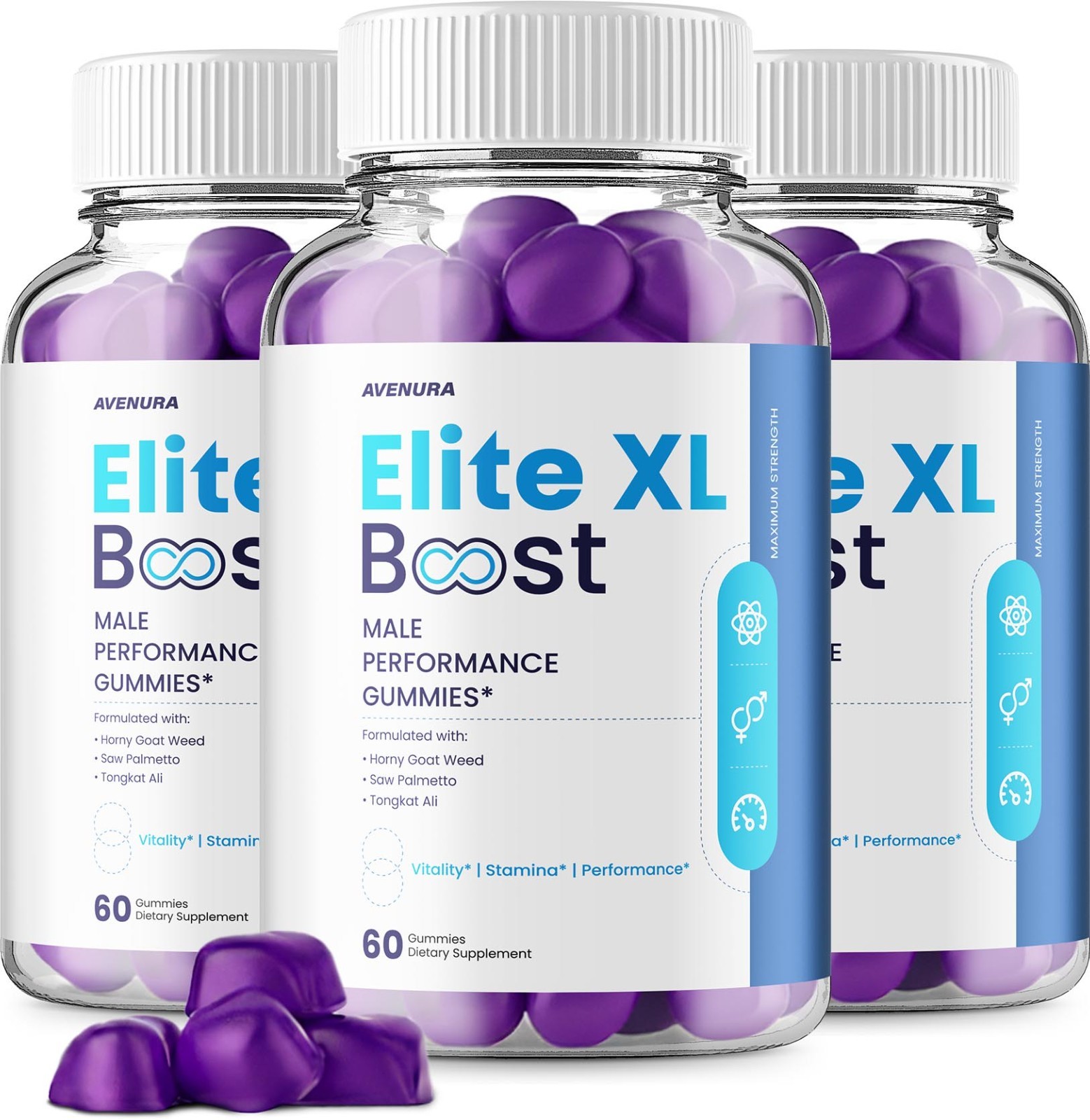 (3 Pack) Elite XL Boost Gummies for Men – Advanced Gummy Natural Blend Vitamins