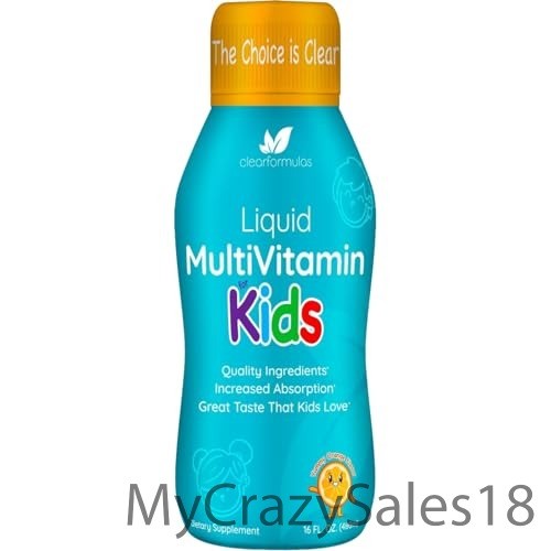 Sugar Free Liquid Multivitamin for Kids, 16oz Orange Flavor