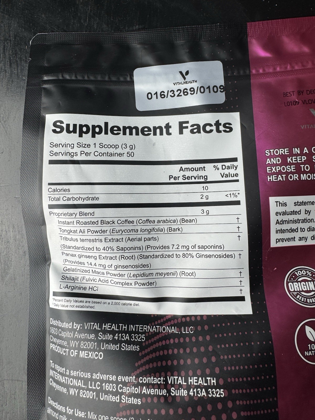VitalHealth V-LovKafe Energy Support Dietary Supplement Coffee Powder 5.30oz