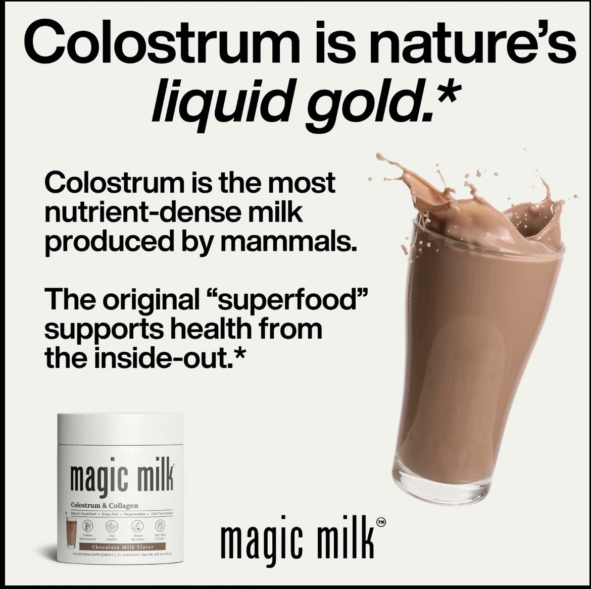 Magic Milk Colostrum & Collagen “Chocolate Flavor”support Gut Health ,skin,hair