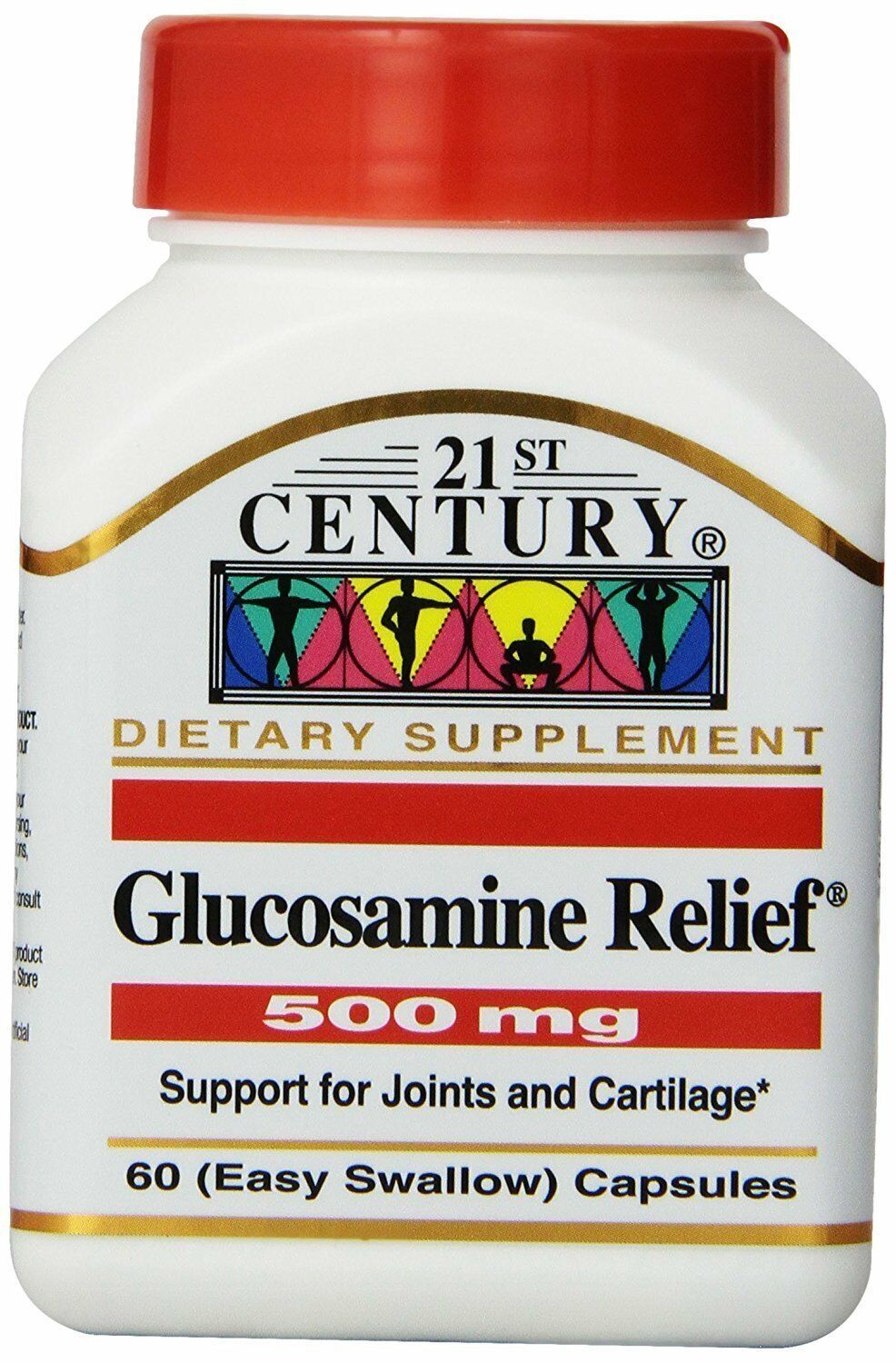 21st Century Glucosamine Relief Joint Health Capsules 500 mg 60 Count Pack of 2