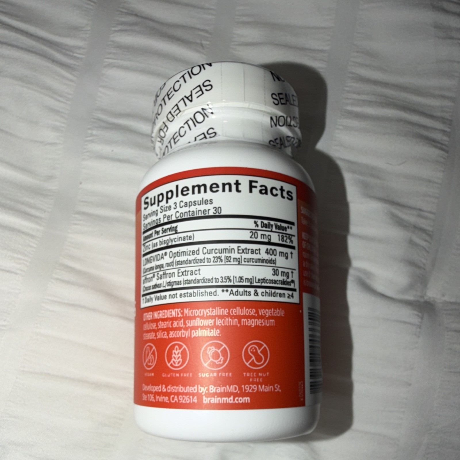 BrainMD Happy Saffron Plus 90 Vegan Capsules Gluten-Free Exp 03/2028