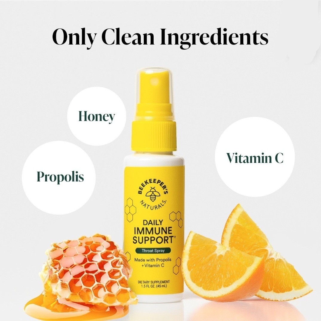 1.5 Oz Beekeepers Naturals Propolis Immune Spray with Vitamin C Honey EXP 06/28