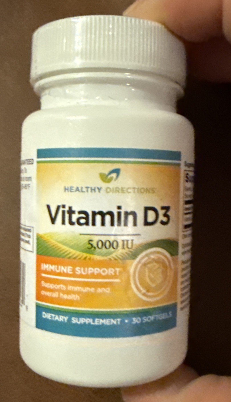 Healthy Directions Vitamin D3 (30 Softgels) 5000 IU Immune Support EXP 07/26 B3