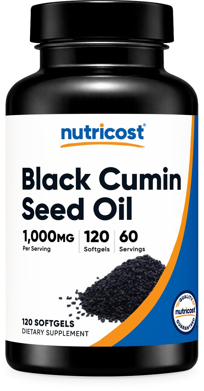 Nutricost Black Seed Oil (Cumin) – Cold Pressed, Source 120 Count (Pack of 1)