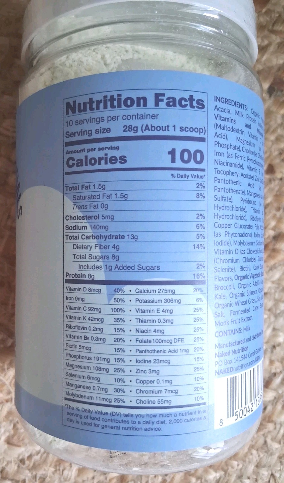 NAKED NUTRITION Kids Daily Essentials Vanilla Shake Mix 9.9oz