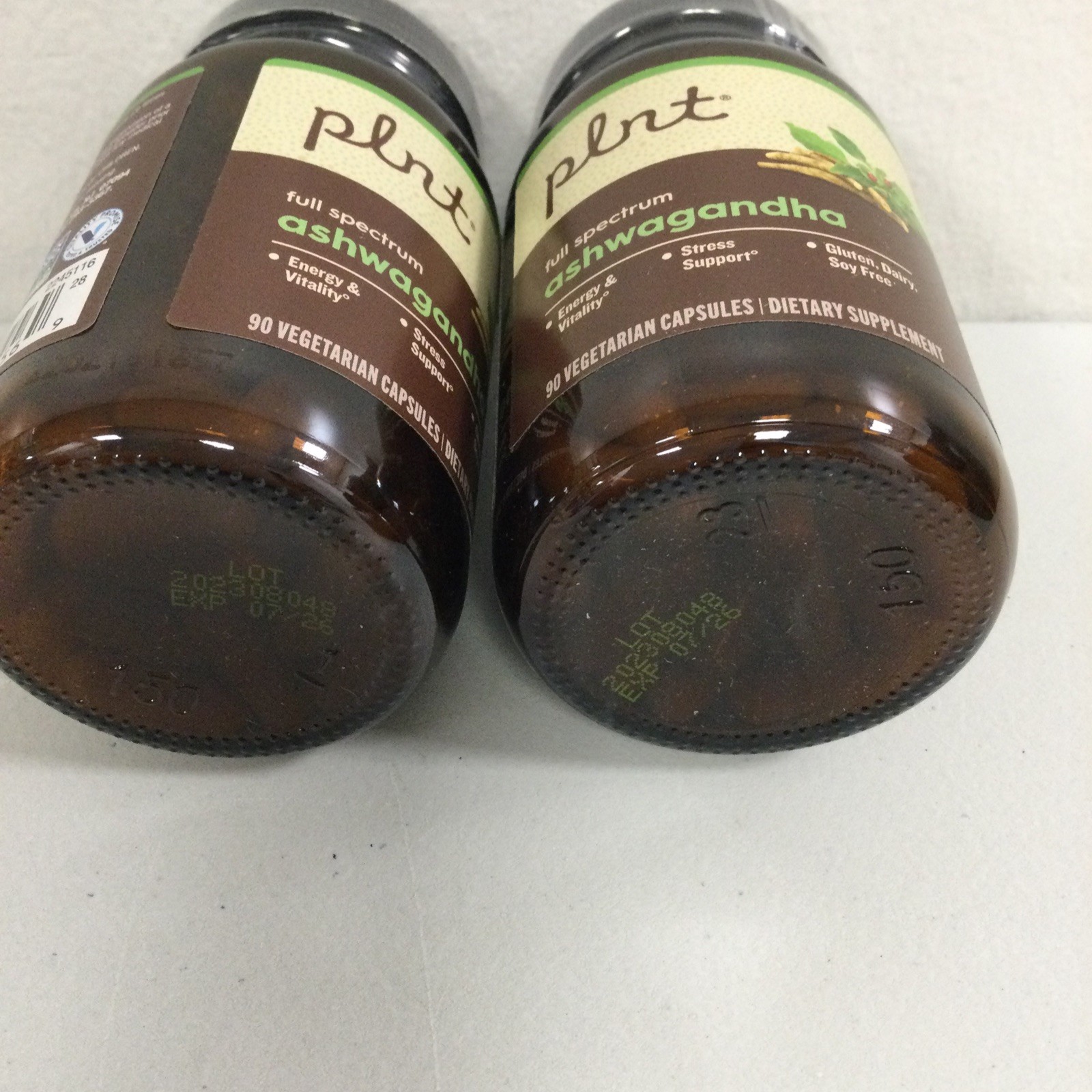 LOT OF 2 Plnt Full Spectrum ASHWAGANDHA 90 CAPSULES EXP. 07/2026