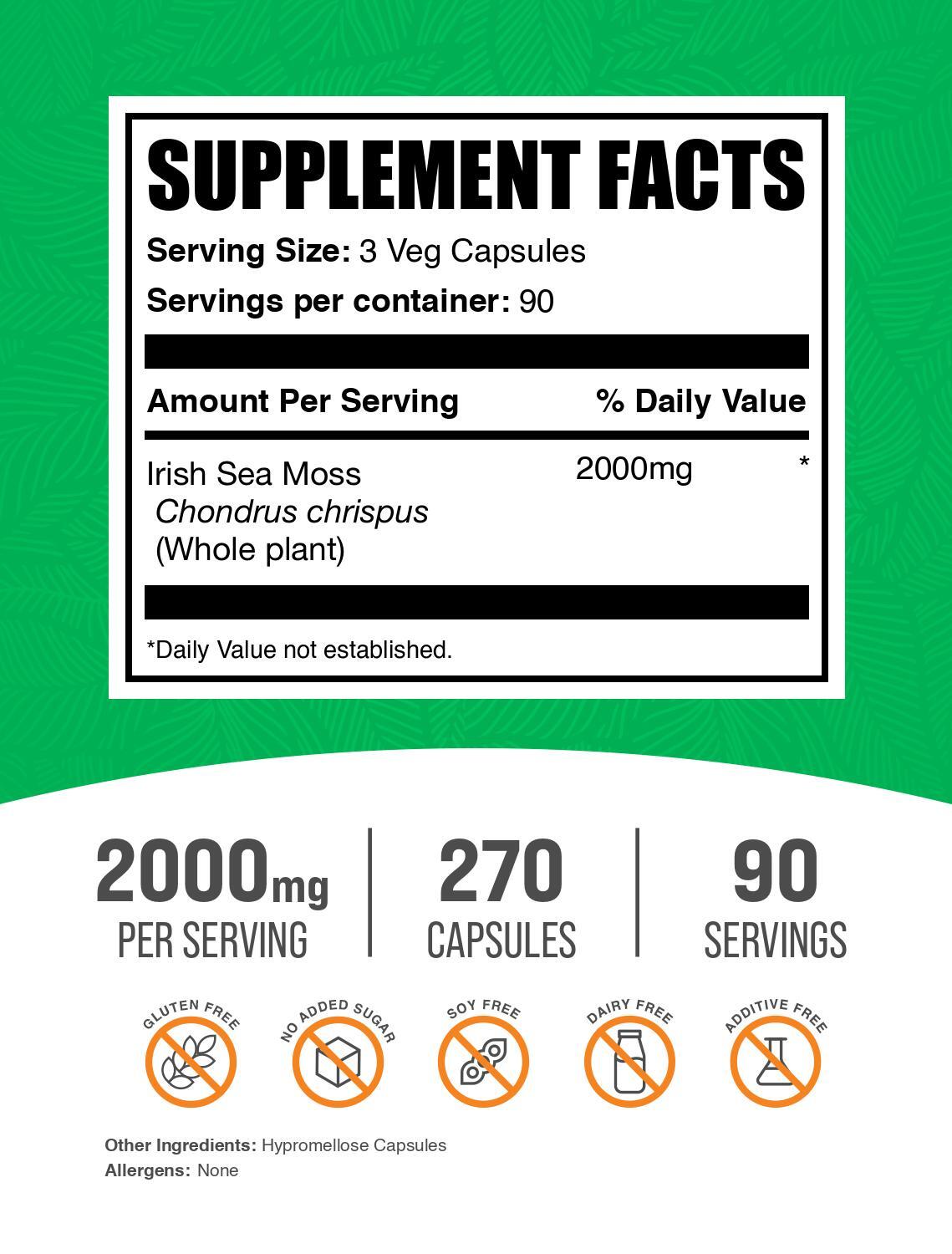 BulkSupplements Sea Moss Capsules – 2000mg per Serving
