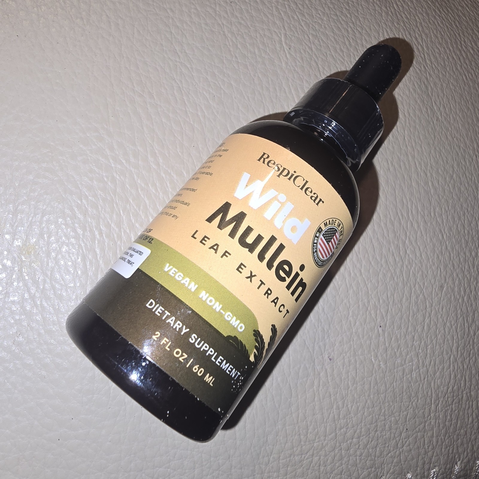 RespiClear Wild Mullein Leaf Extract 2 oz. Dietary Supplement New Sealed 11/2027
