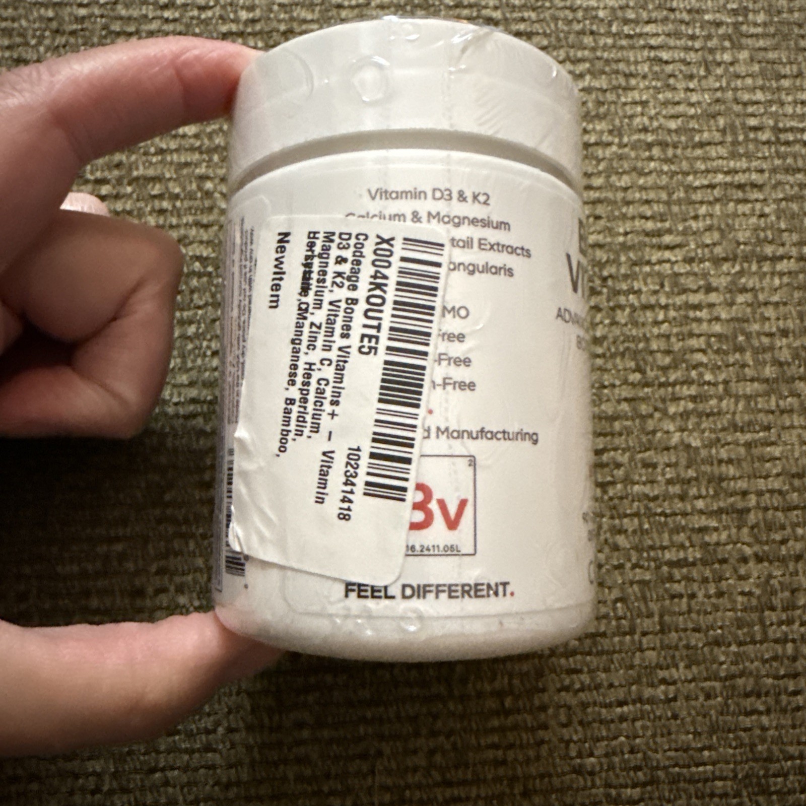 Codeage Bones Vitamins+, Vitamin C, D3 & K2, Calcium, Magnesium, L-Lysine, 90 ct