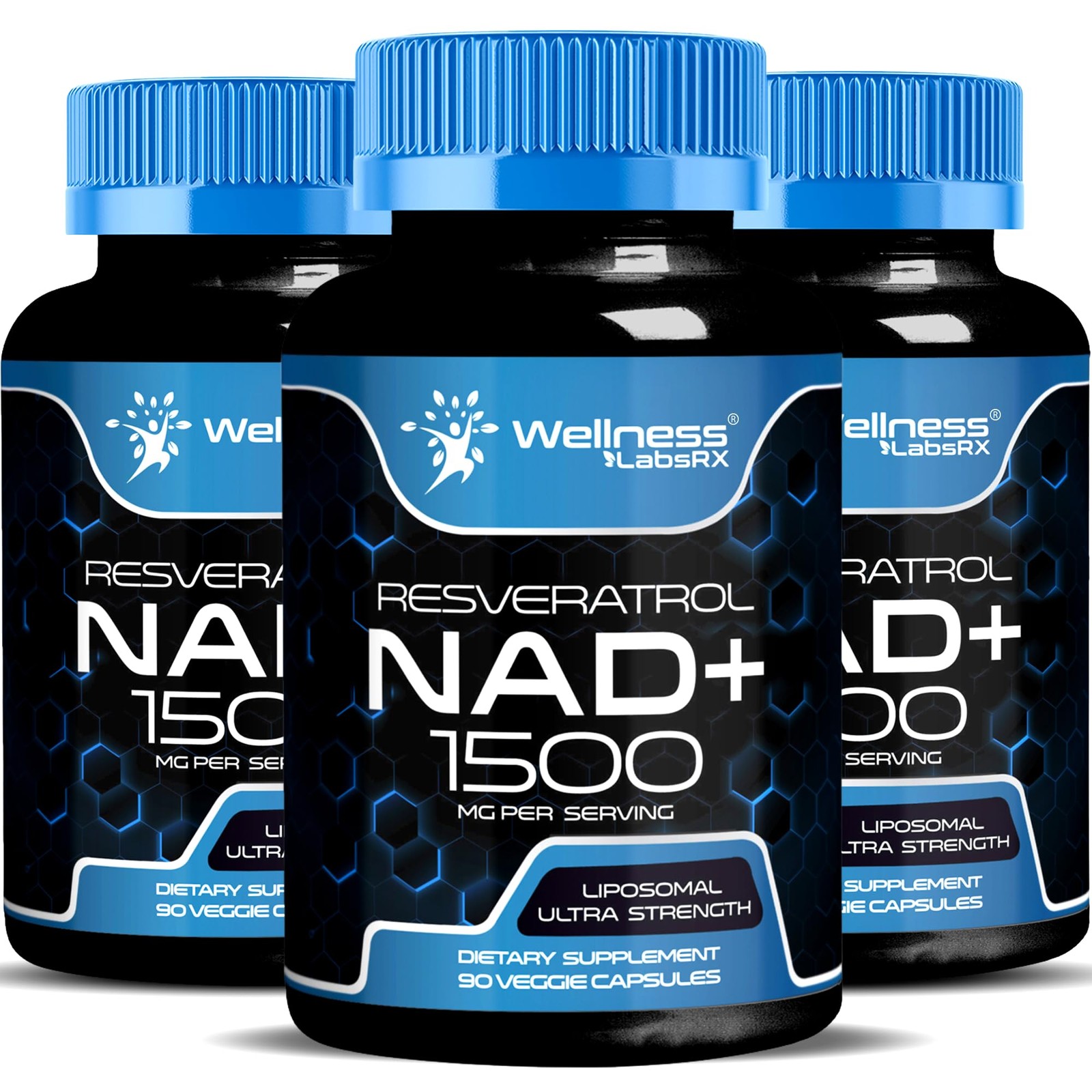 WELLNESS LABSRX Liposomal NAD Supplement, 1500mg – 90 Count (Pack of 3)