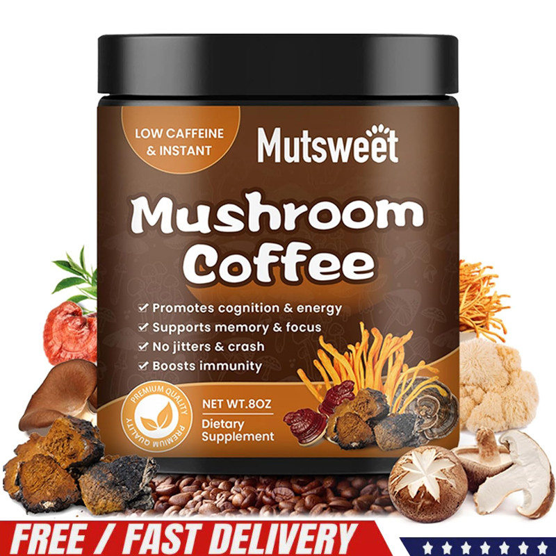 Organic Mushroom Coffee with Lion’s Mane & Chaga – Instant Powder Brain & Memory