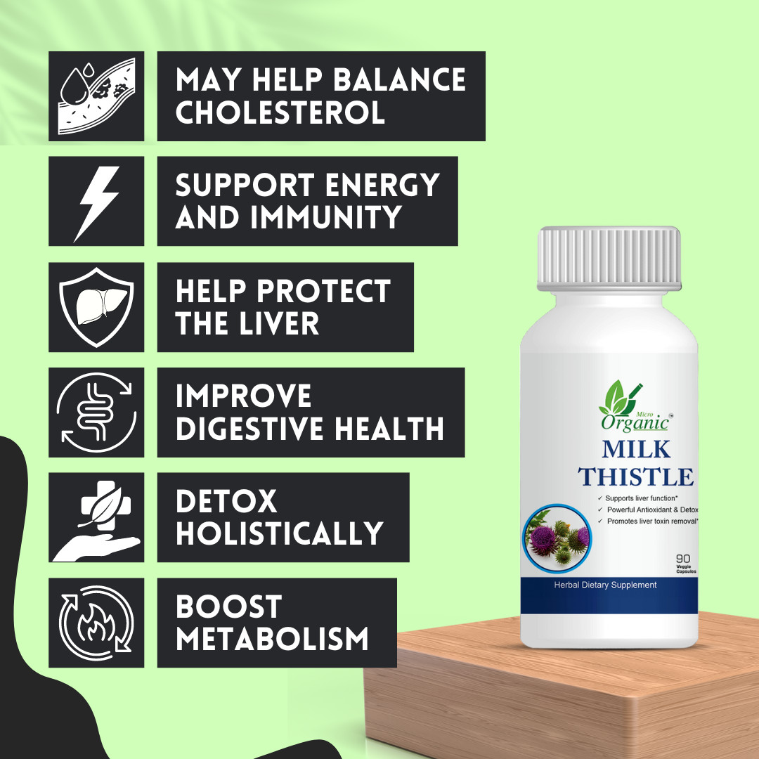 Milk Thistle Capsules Natural Liver Support & Detox Supplement Promote Digestion