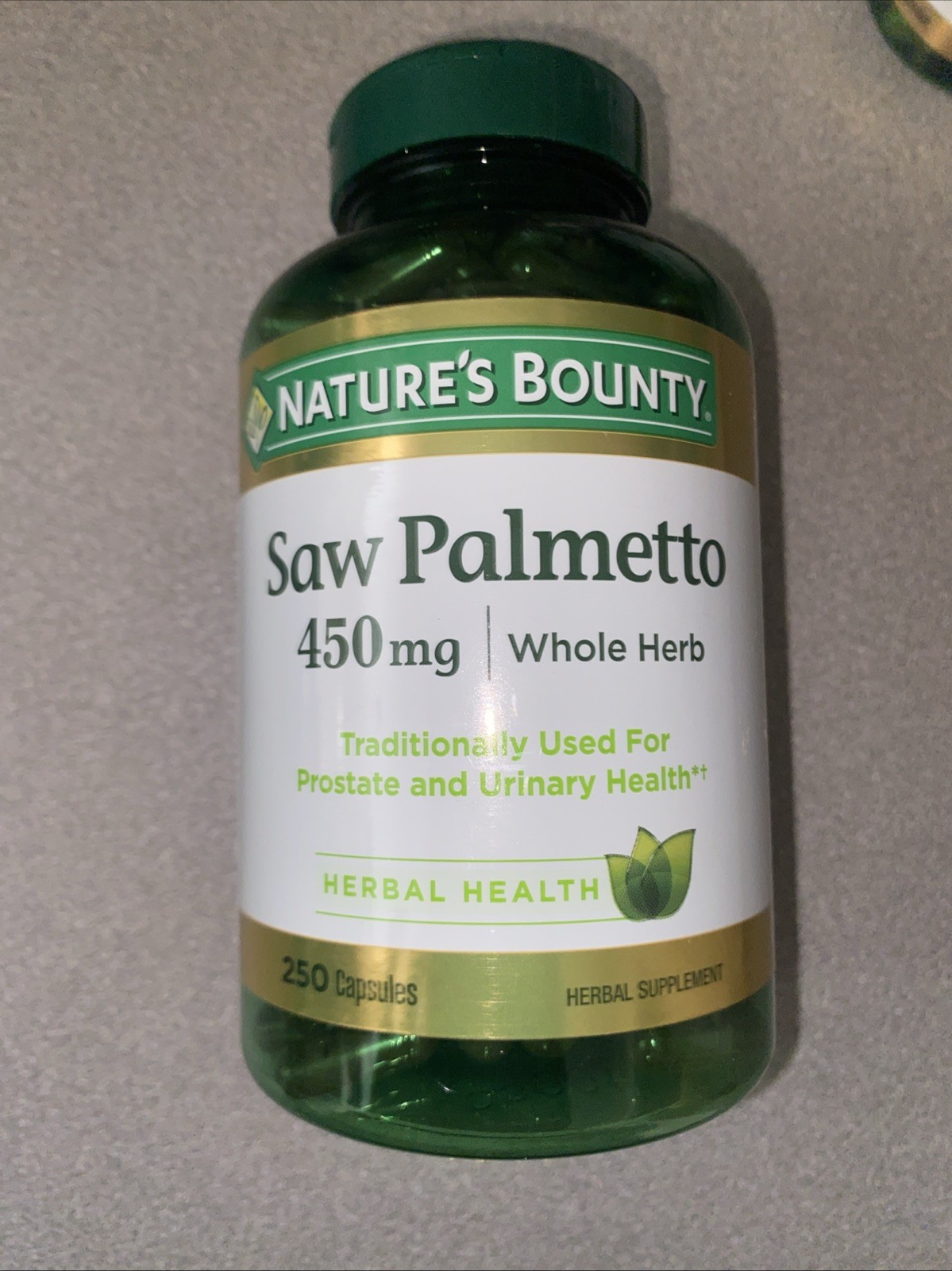 NATURE’S BOUNTY SAW PALMETTO 450 mg 250 cap Prostate Urinary Track Health, 2/28