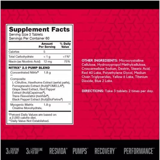 BSN NITRIX 2.0 Nitric Oxide Muscle Pump Blend w/ L-Citrulline and Creatine