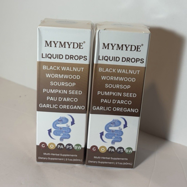 MYMYDE Herbal Supplement Liquid Drops Black Walnut Wormwood Garlic 2 fl oz