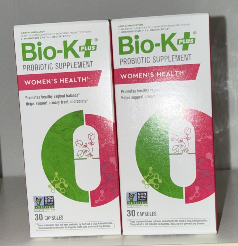 2 pk Bio-K Plus Probiotic Women’s Health 30 Capsules Vegan Non-GMO Exp 28DEC2026