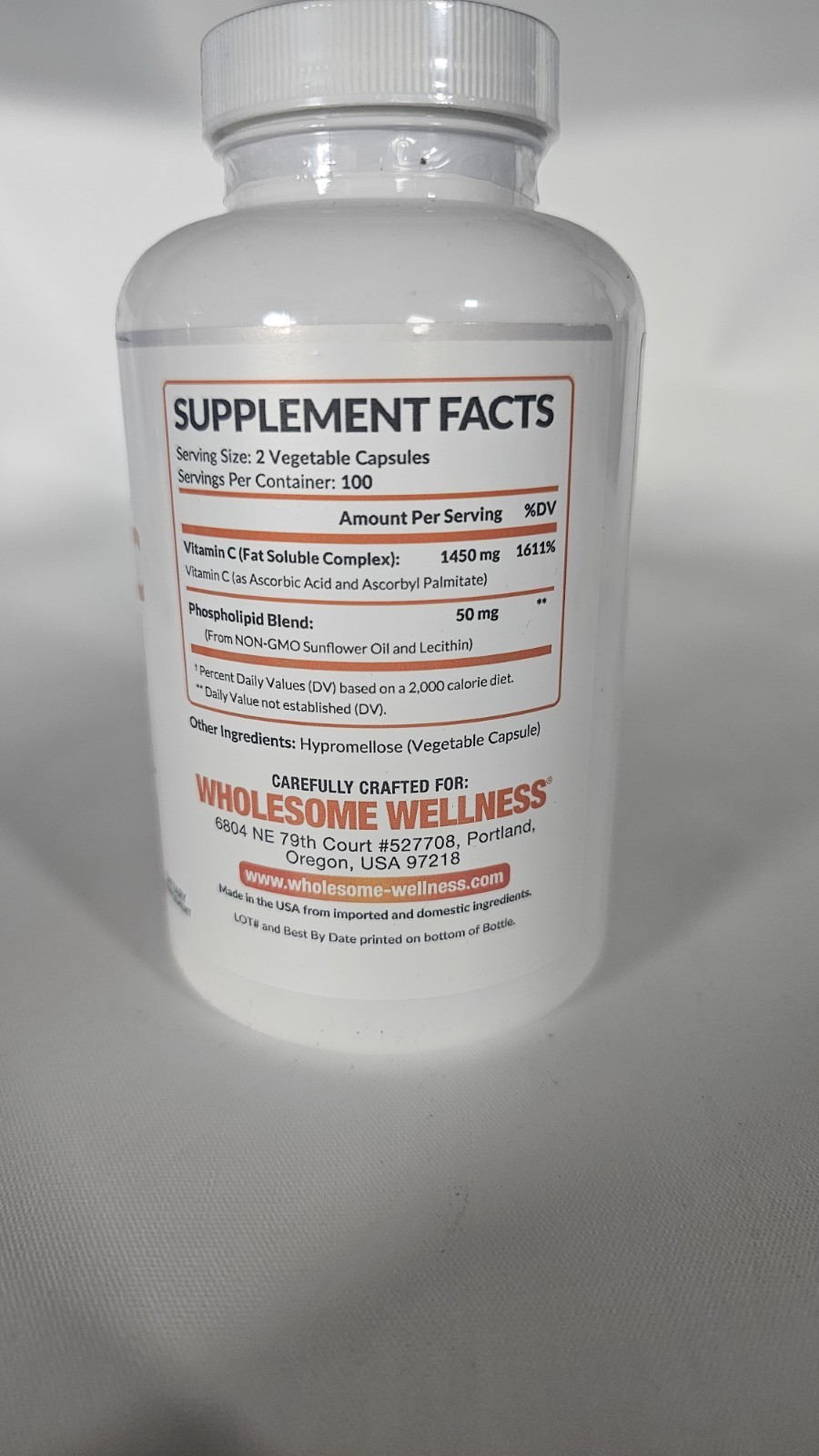 Liposomal Vitamin C Capsules (200 Caps) 1500mg High Absorption Exp: 6/2028