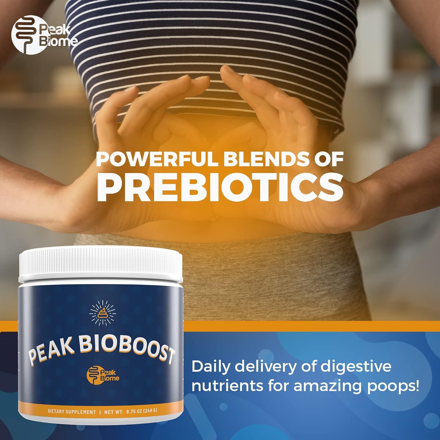 Peak Bioboost Prebiotic Fiber Supplement 30 Servings Gut Health Daily Support