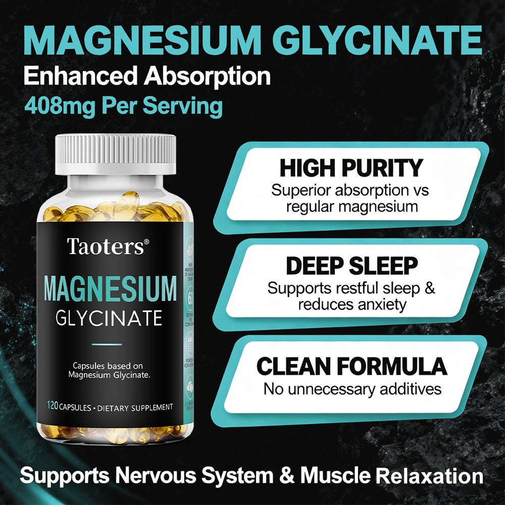 Magnesium Glycinate Supports Bone Growth & Muscle Relaxation 30/60/120 Capsules