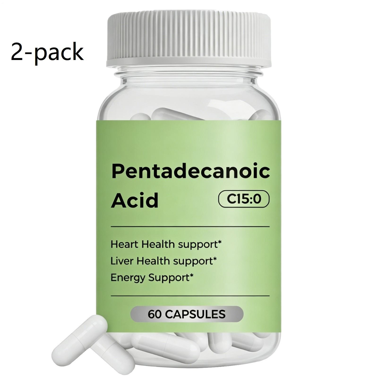 C15:0 Supplement, 2×60 Caps Pentadecanoic Acid, High Altitude Sheep Milk Sourced