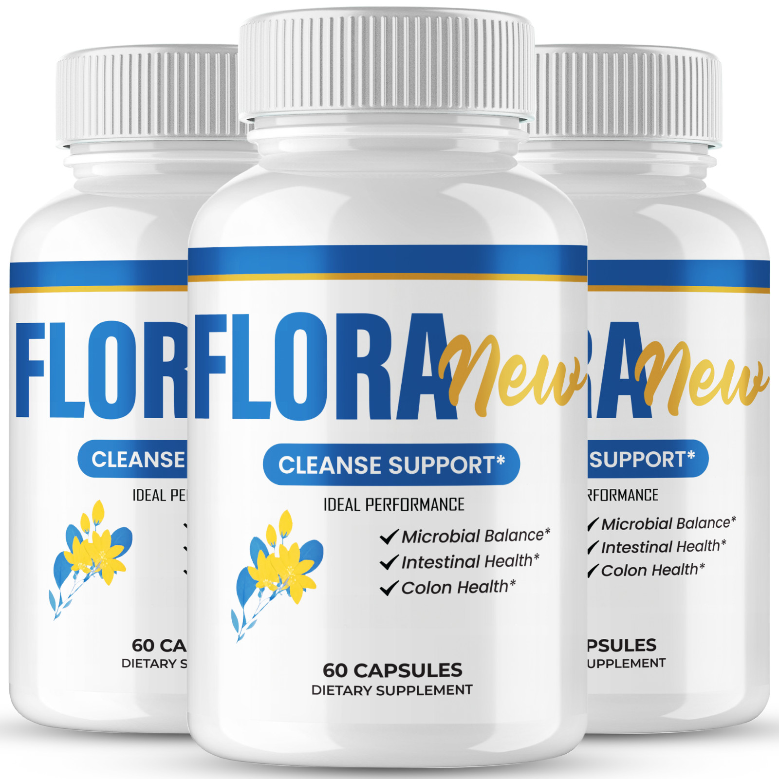 FloraNew Capsules, Official Flora New Supplement – Maximum Strength (3 Pack)
