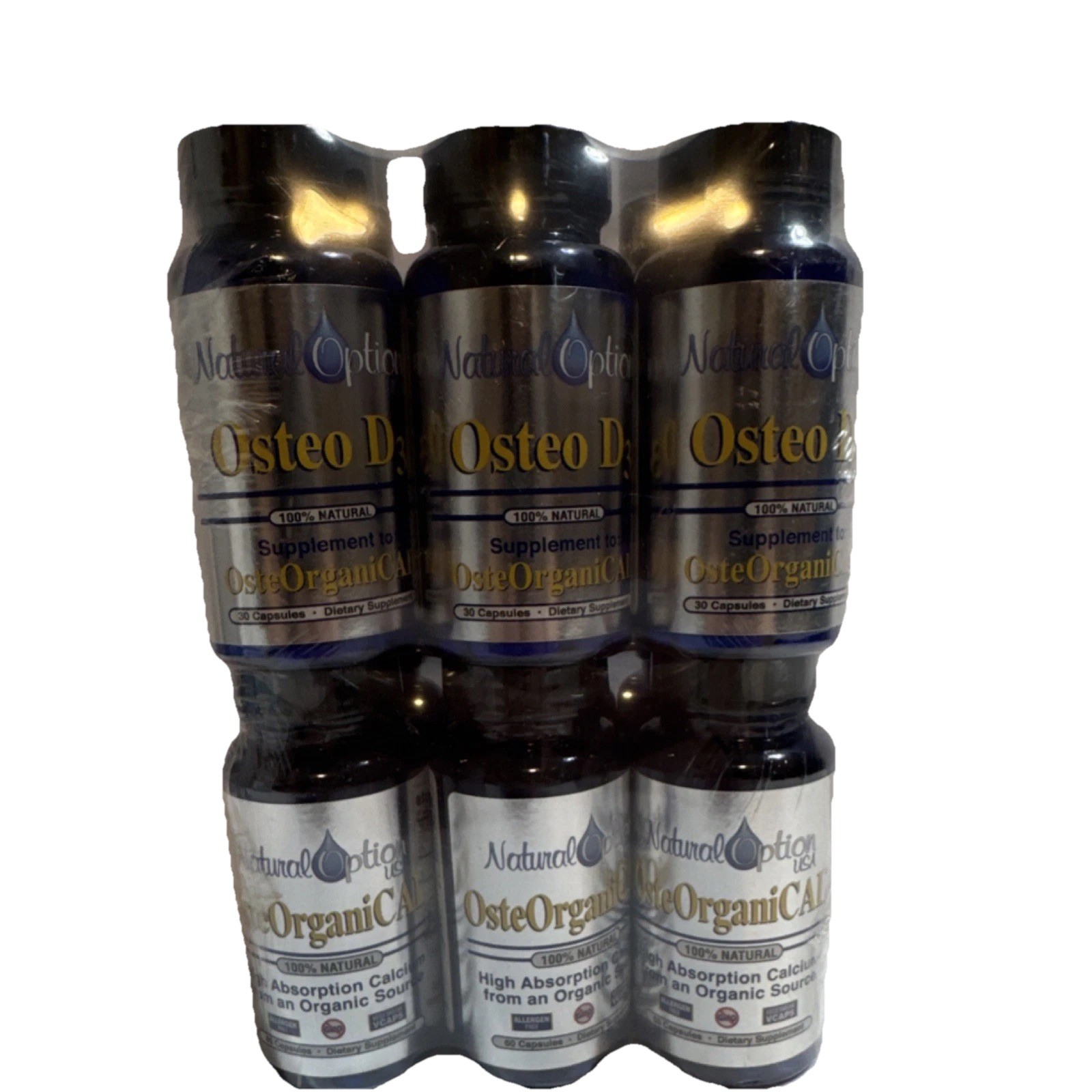 Natural Option USA Osteo D3 & OsteOrganiCAL Calcium 12-Pack, Exp 01/27