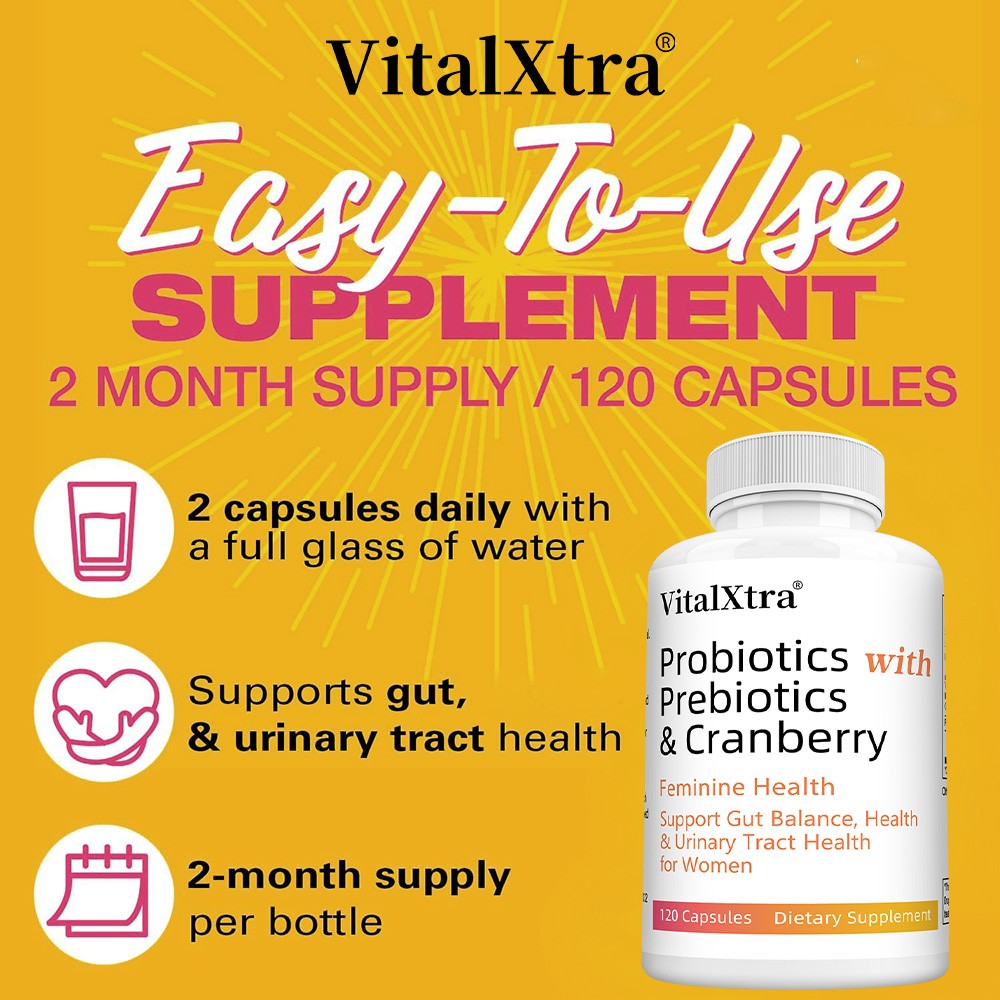 Probiotics For Women with Prebiotics Cranberry Vitamin C 30/60/120 Capsules