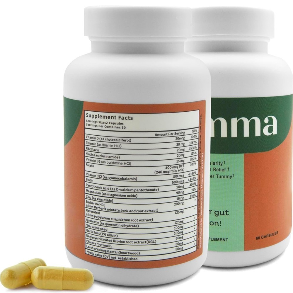 1-5 Pack Emma Relief Supplement Keto designed for Gut Bloating 60 Capsules Exp 7