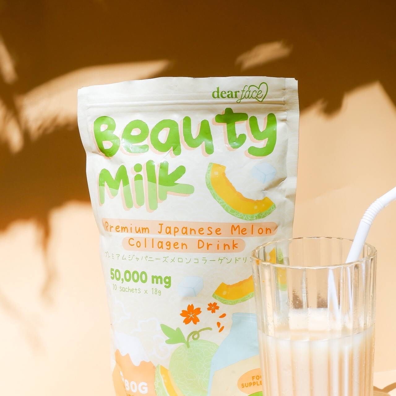 Dear Face Beauty Milk Premium Japanese Melon Collagen Drink || 10 sachet