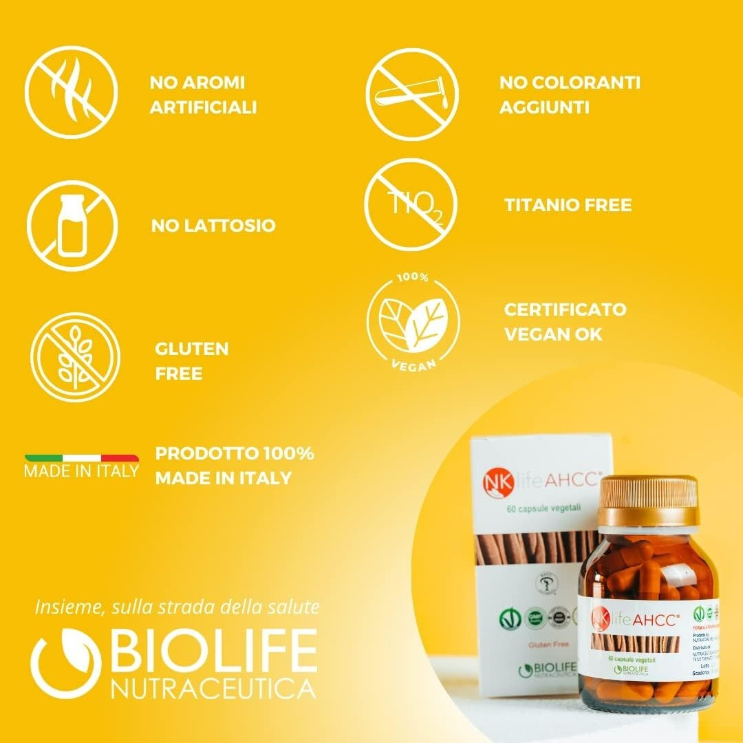 NKlife AHCC® 60cp 600mg | estratto di Fungo Shiitake Lentinula E. Vegan OK